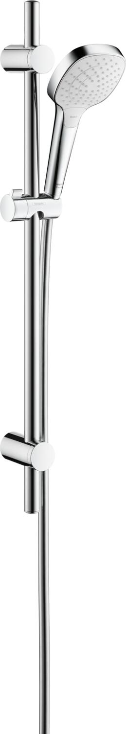 Ensemble Vario avec douchette 3 jets + barre de douche 65cm Blanc/Chromé - HANSGROHE