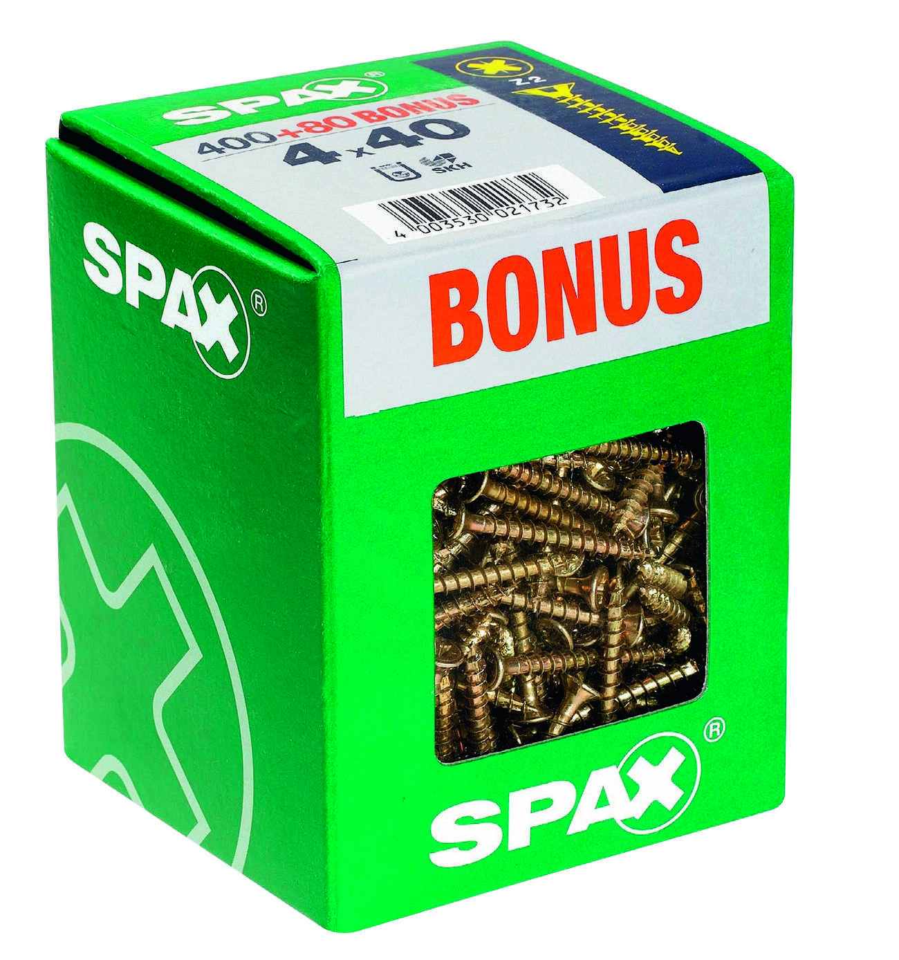 400 vis 4x40 tête fraisée empreinte PZ2 jaune SPAX