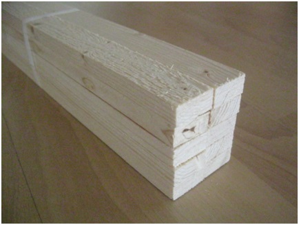 6 tasseaux sapin brut du nord 200x2,5x2,5cm