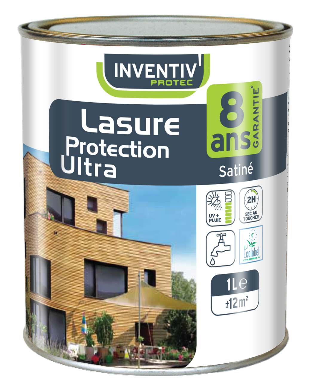 Lasure protection One 8 ans 1L - Chêne clair - INVENTIV