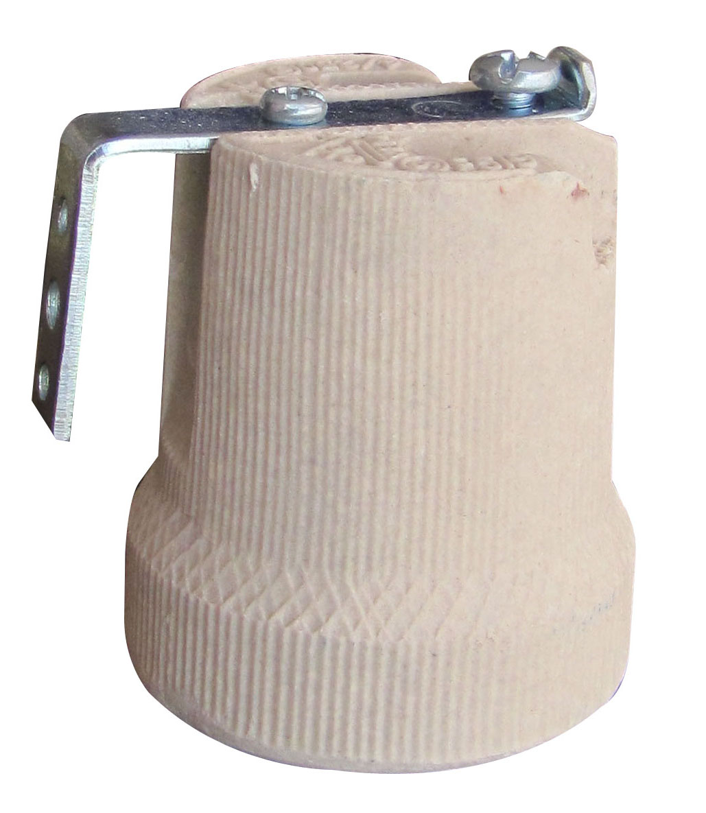 douille e27 porcelaine à support équerre - TIBELEC
