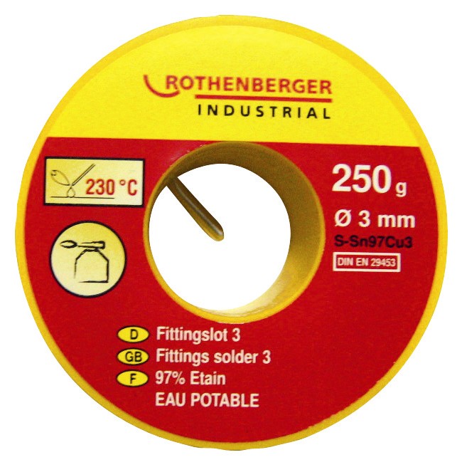 Bobine étain 97% 250 gr. écologique - ROTHENBERGER INDUSTRIAL