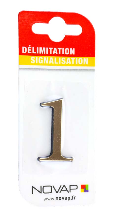 chiffre autocollant en relief hauteur 40 mm  coloris or  1 - NOVAP