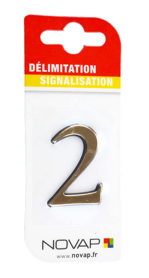 chiffre autocollant en relief hauteur 40 mm coloris or  2 - NOVAP