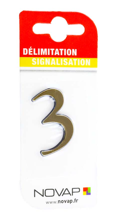 chiffre autocollant en relief hauteur 40 mm coloris or  3 - NOVAP