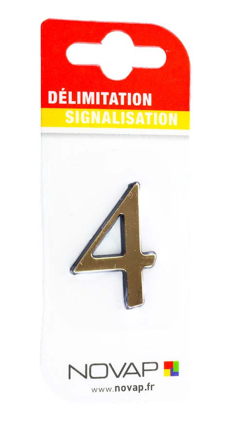 chiffre autocollant en relief hauteur 40 mm coloris or    4 - NOVAP