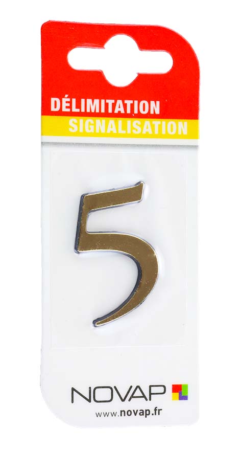 chiffre autocollant en relief hauteur 40 mm coloris or    5 - NOVAP