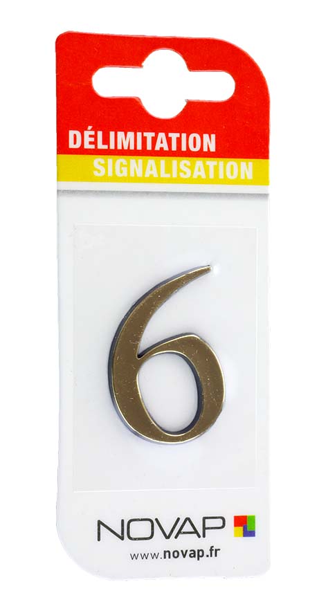 chiffre autocollant en relief hauteur 40 mm coloris or    6 - NOVAP