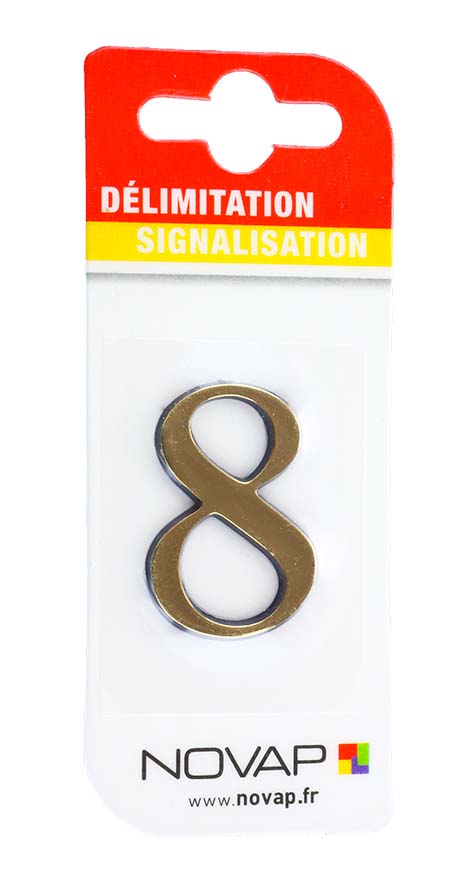 chiffre autocollant en relief hauteur 40 mm coloris or    8 - NOVAP
