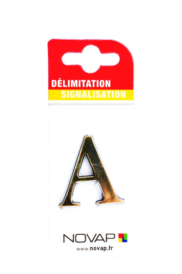 lettre autocollante en relief hauteur 40 mm coloris or a - NOVAP