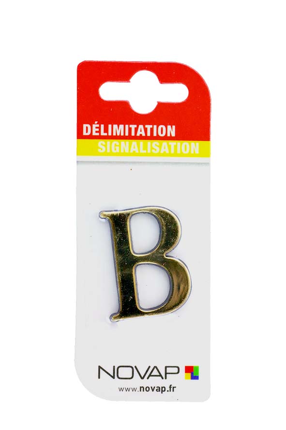 lettre autocollante en relief hauteur 40 mm coloris or b - NOVAP