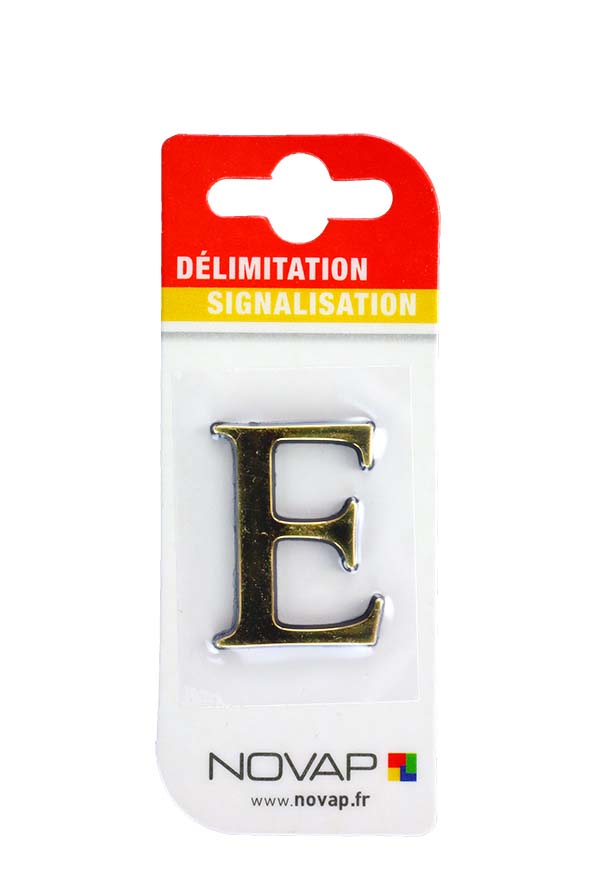 lettre autocollante en relief hauteur 40 mm coloris or e - NOVAP