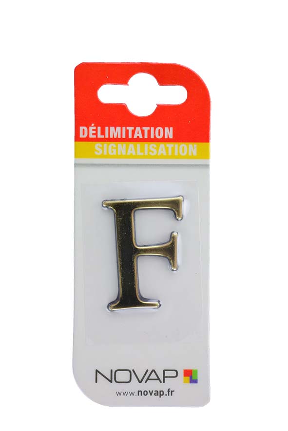 lettre autocollante en relief hauteur 40 mm coloris or f - NOVAP