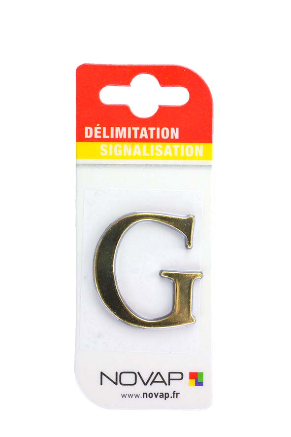 lettre autocollante en relief hauteur 40 mm coloris or g - NOVAP