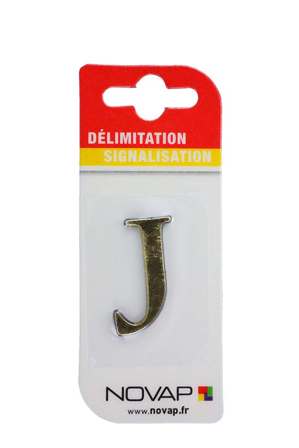 lettre autocollante en relief hauteur 40 mm coloris or j - NOVAP