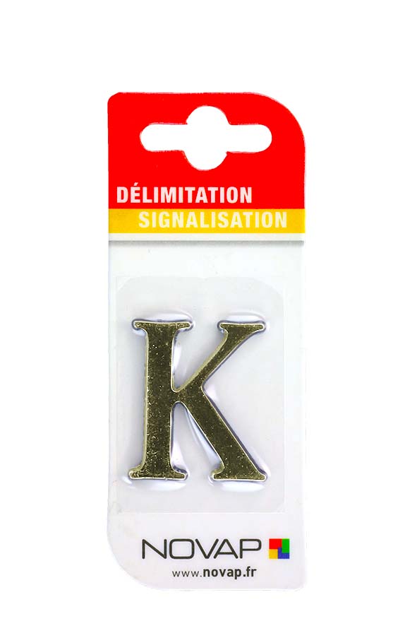 lettre autocollante en relief hauteur 40 mm coloris or k - NOVAP