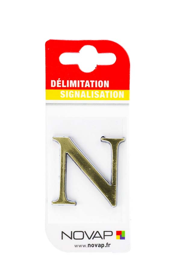 lettre autocollante en relief hauteur 40 mm coloris or n - NOVAP
