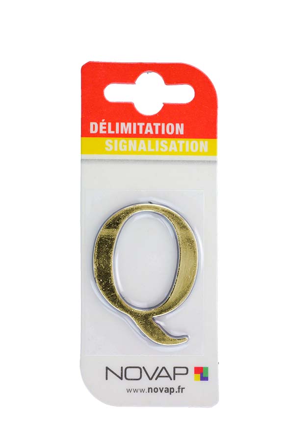 lettre autocollante en relief hauteur 40 mm coloris or q - NOVAP