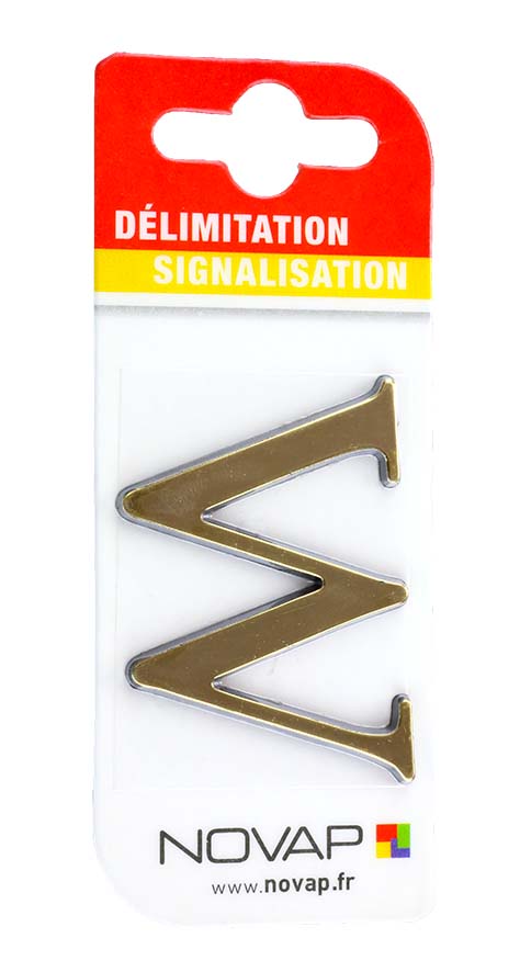 lettre autocollante en relief hauteur 40 mm coloris or w - NOVAP