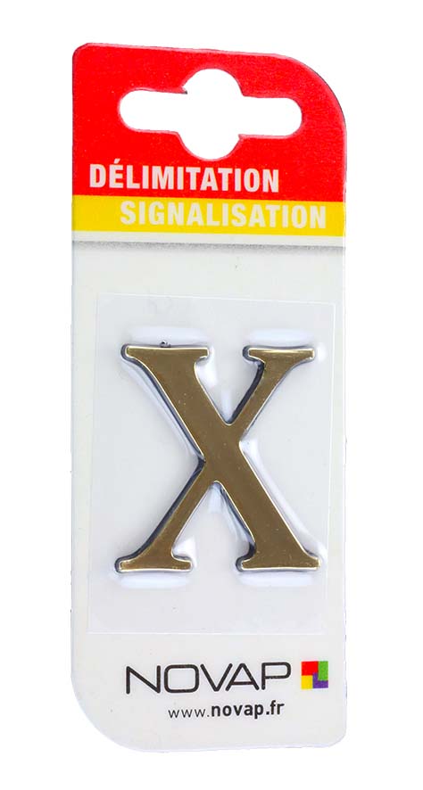 lettre autocollante en relief hauteur 40 mm coloris or x - NOVAP