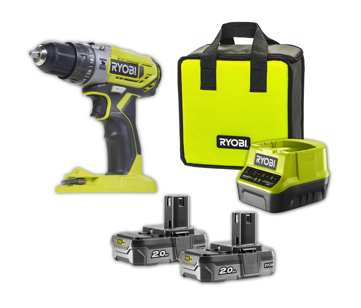 Perceuse-visseuse à percussion R18PD2-220S 18V + 2x2Ah - RYOBI