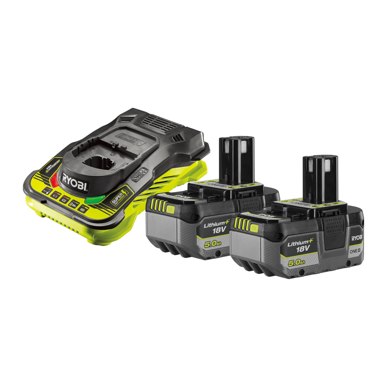 Batteries 18V 2x5Ah + chargeur rapide - RYOBI