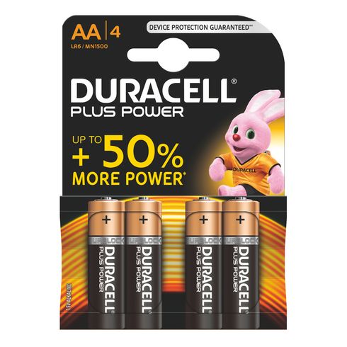 4 Piles Alcalines AA / LR6 Plus Power DURACELL
