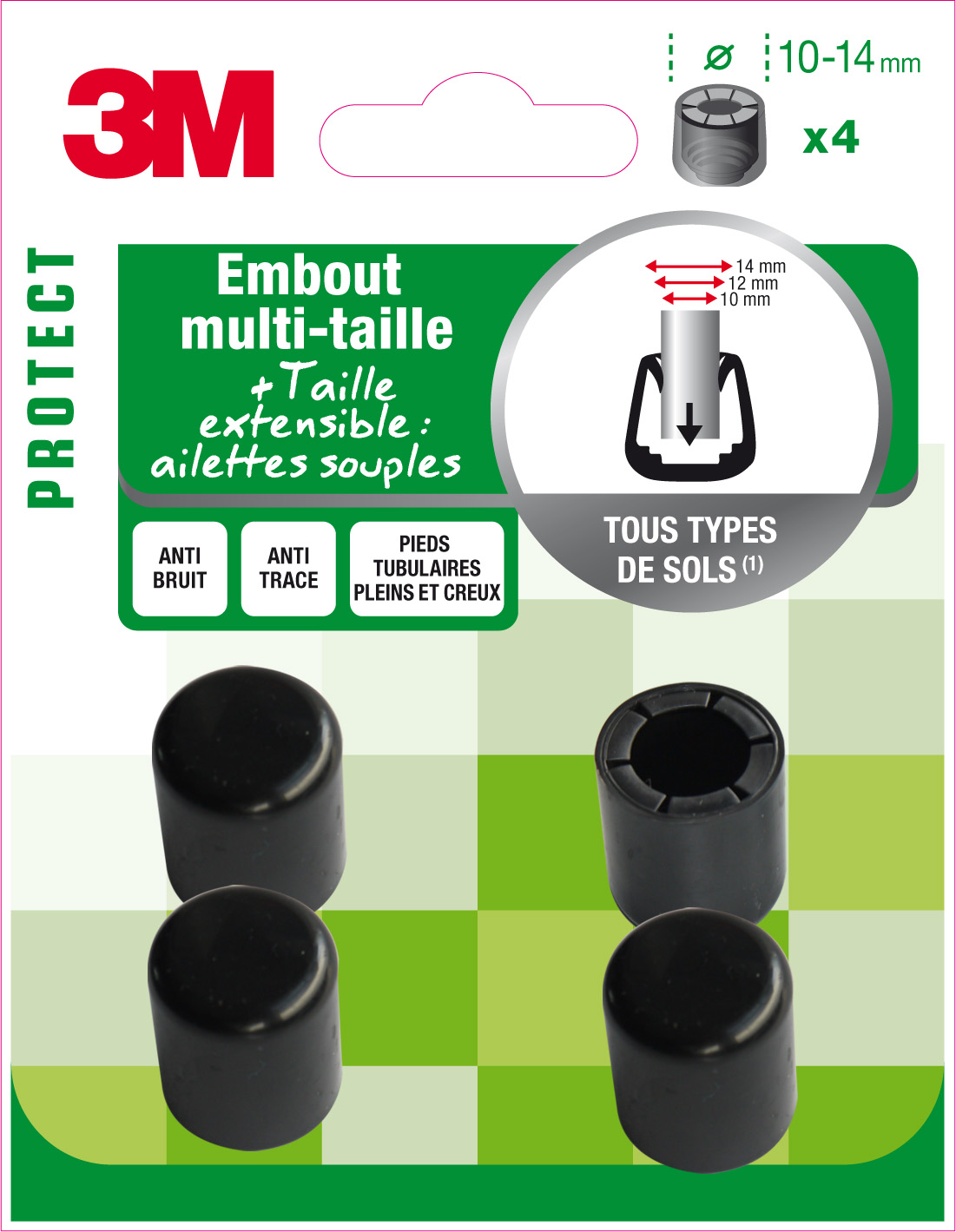 Embout multi-taille noir ∅10 à 14mm - 3M