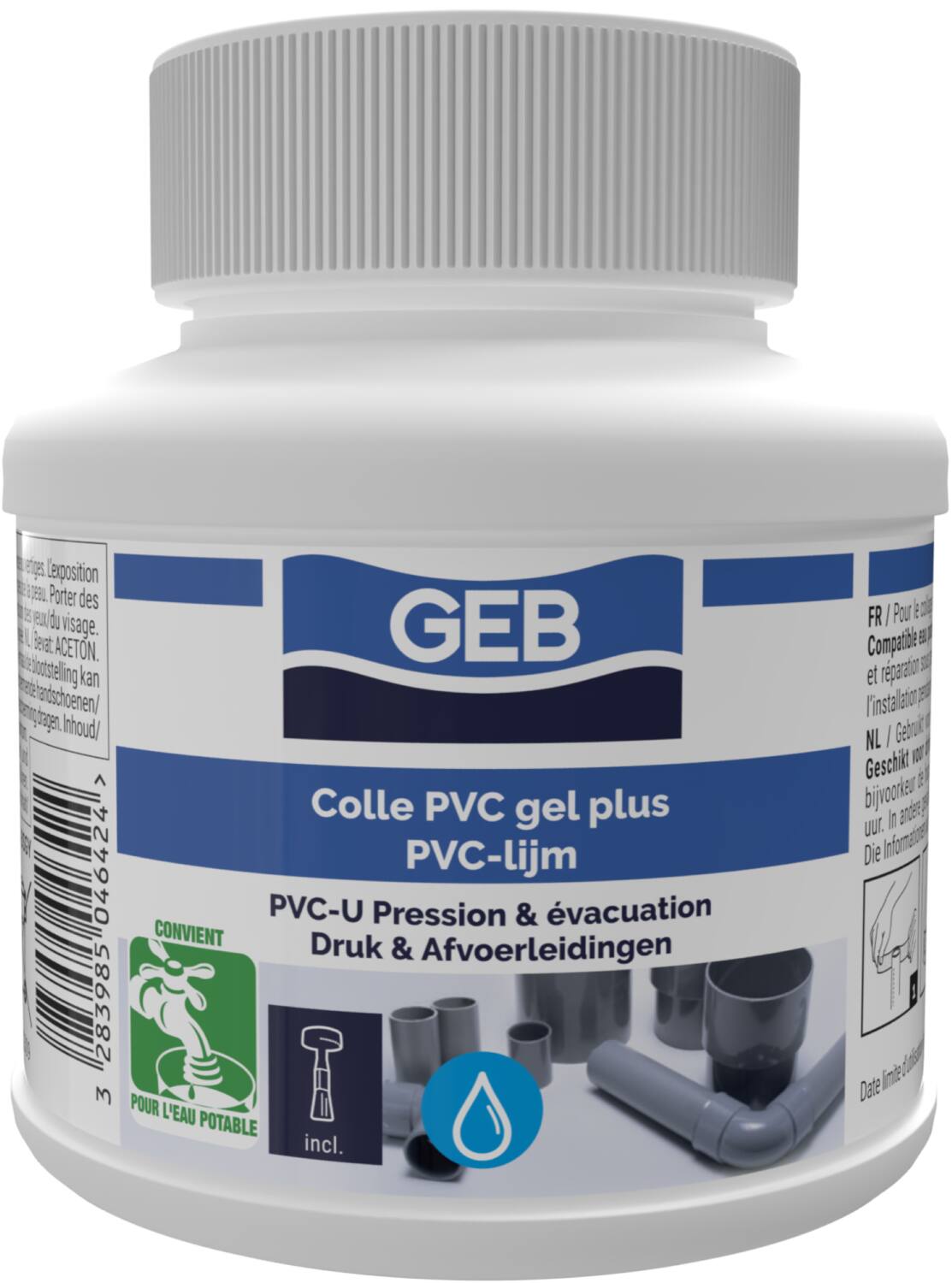Colle PVC GEB Gel Plus en pot 125 ml
