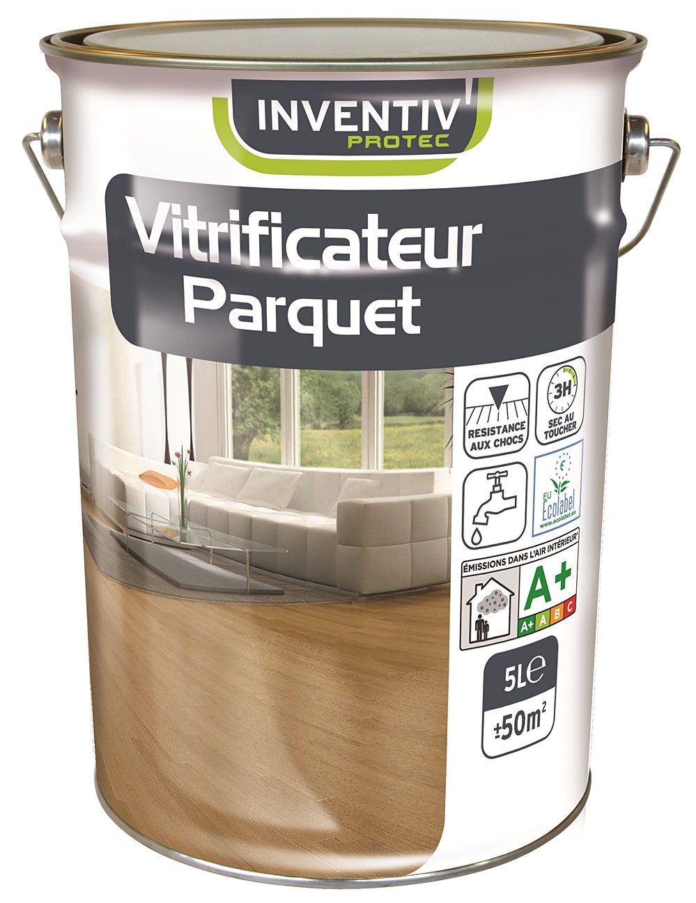 Vitrificateur parquet 5L incolore cire- INVENTIV
