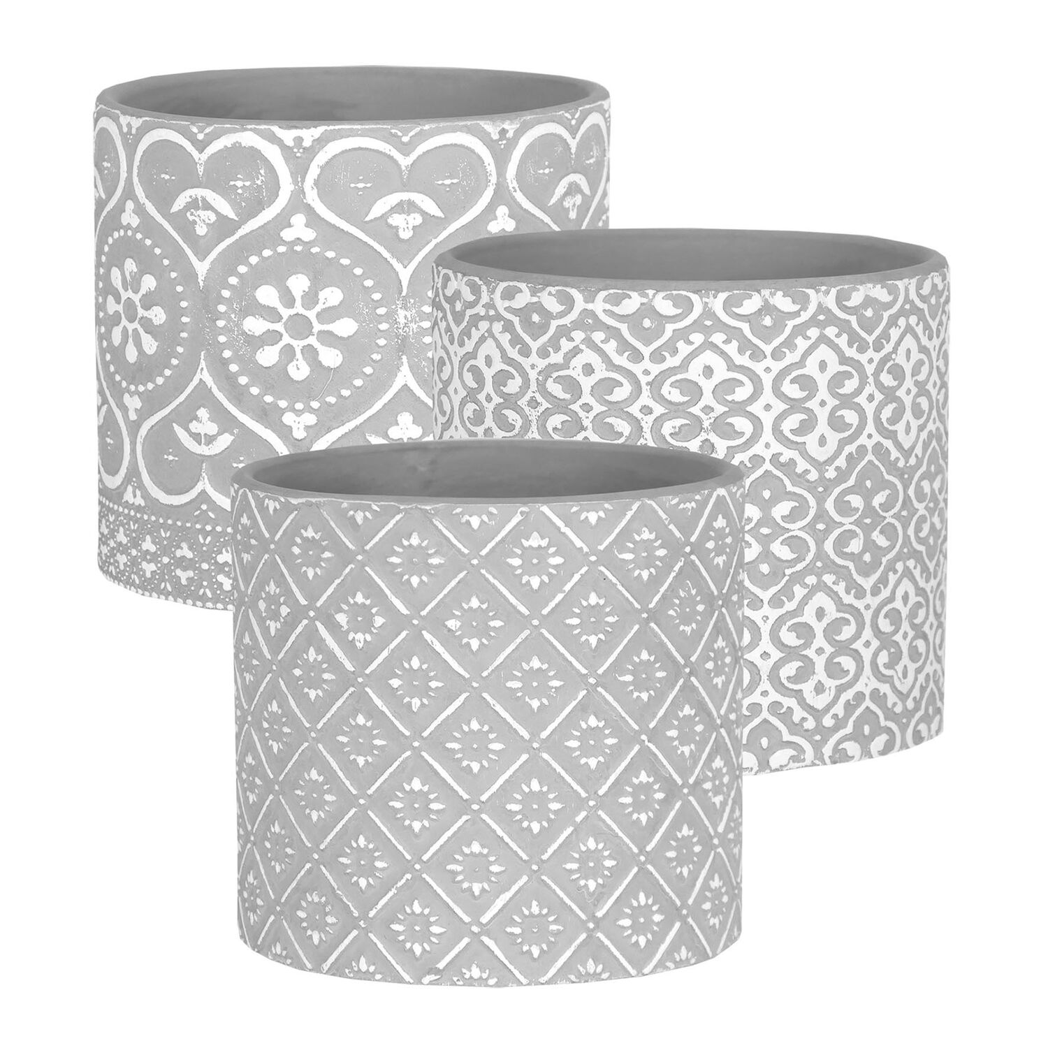 Cache-pot cylindrique en Céramique Ciment Ø13,5cm