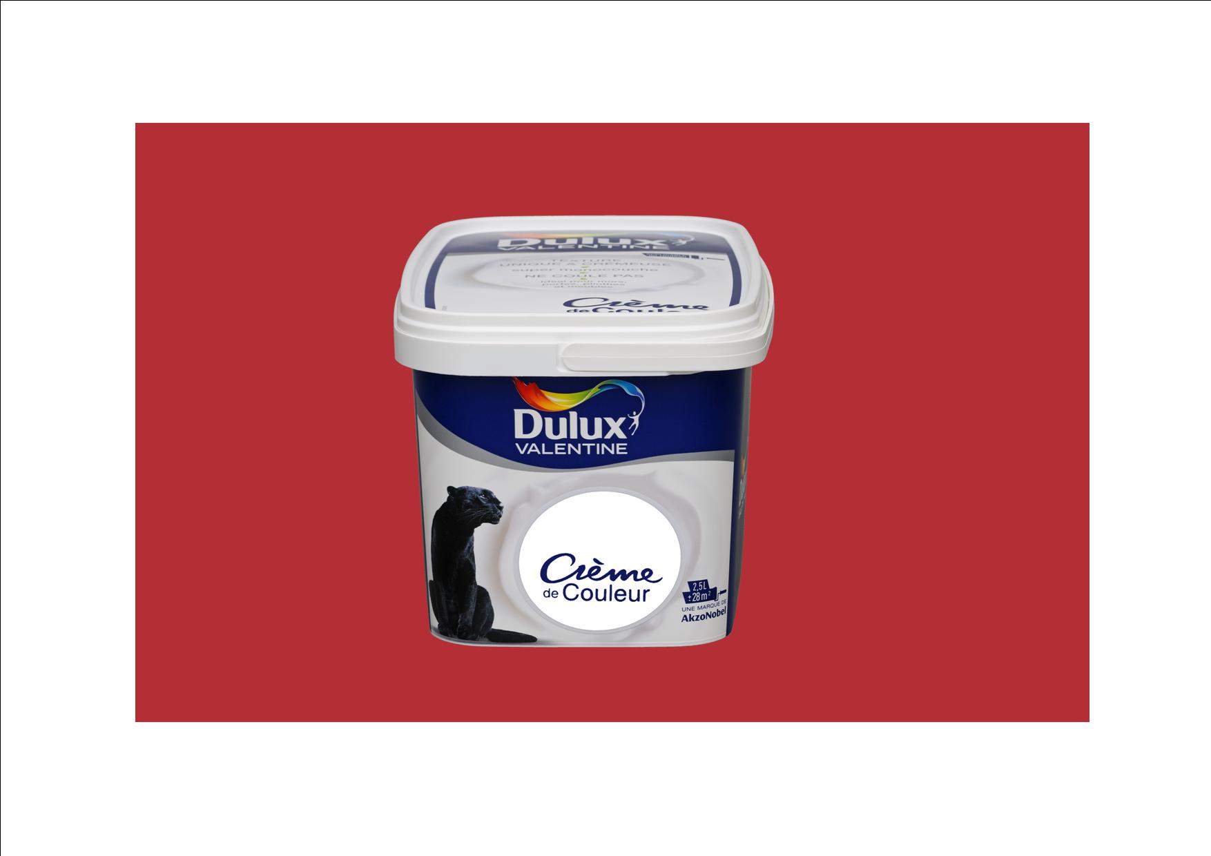 Peinture intérieure Crème de couleur satin Rouge Madras 1,25L - DULUX VALENTINE