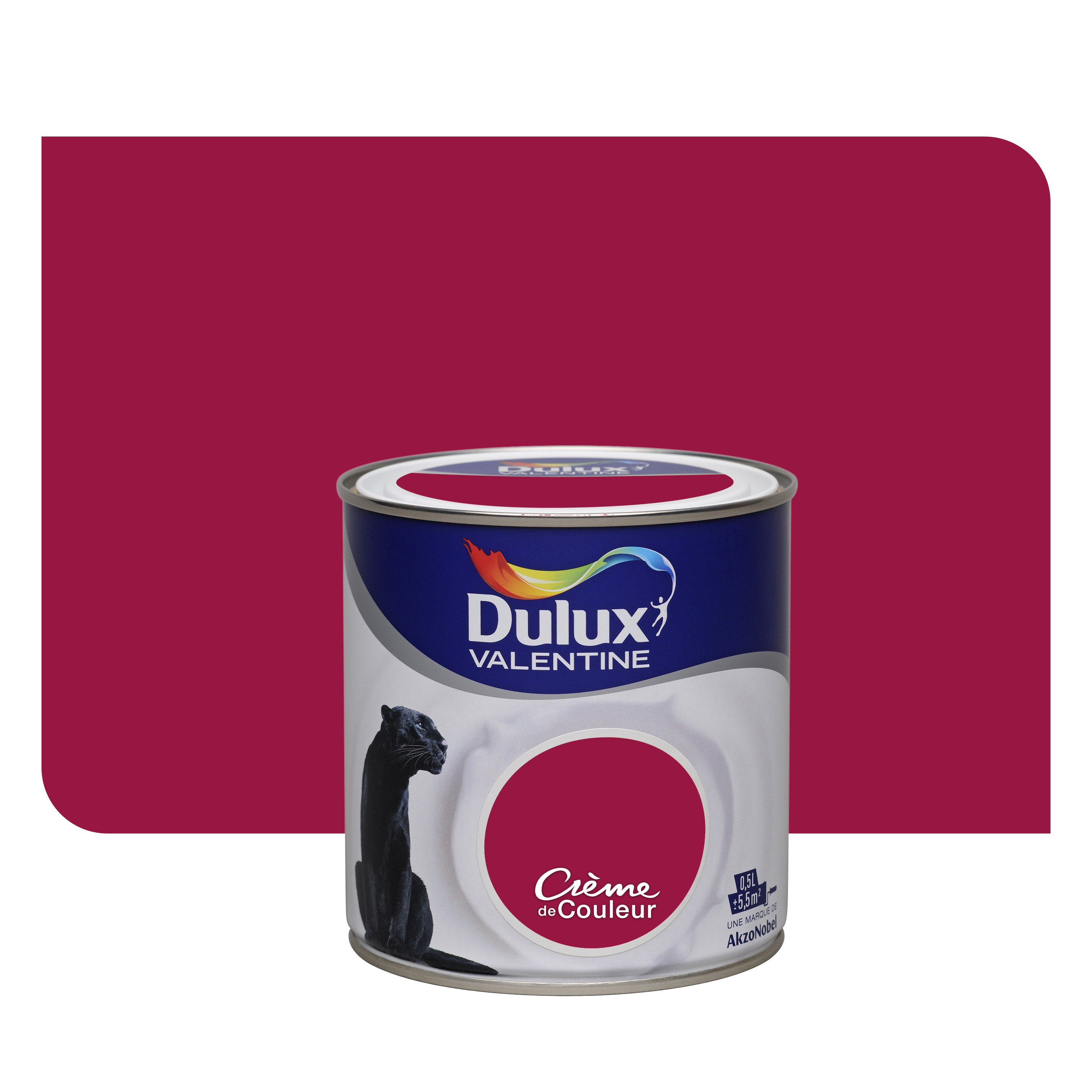 Peinture intérieure Crème de couleur satin Rouge Glamour 0,5L - DULUX VALENTINE