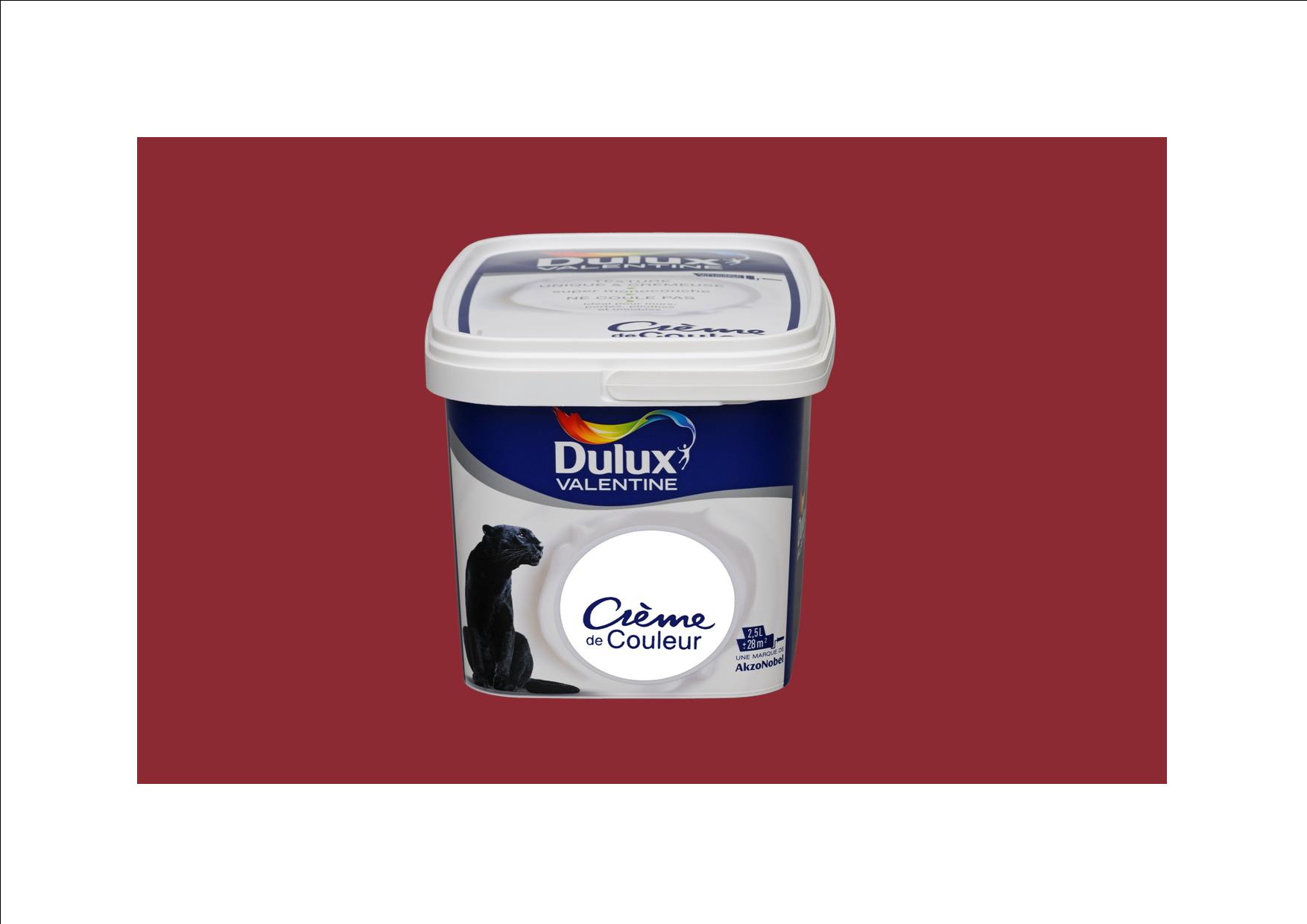 Peinture intérieure Crème de couleur satin Rouge Glamour 1,25L - DULUX VALENTINE