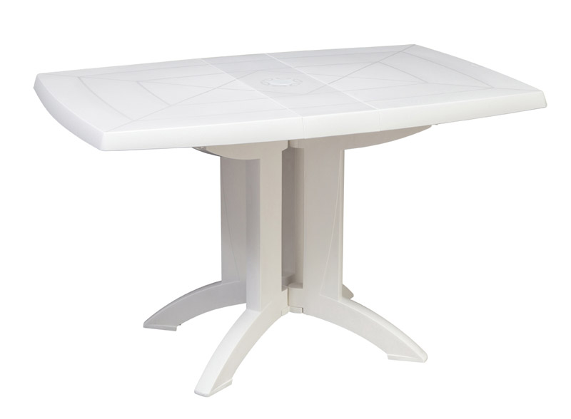 table pliante vega 118 en blanc gx - GROSFILLEX