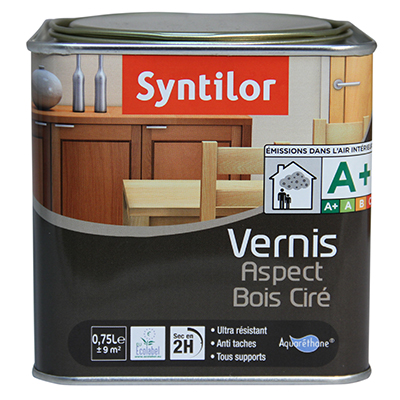 Vernis aspect bois cire chene fonce 0.75l - SYNTILOR
