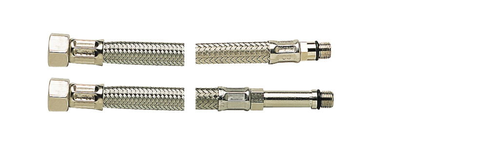  flexible inox de raccordement direct sur robinetterie sanitaire diamètre intérieur 9mm M10/100 F12/17 300mm - DIPRA
