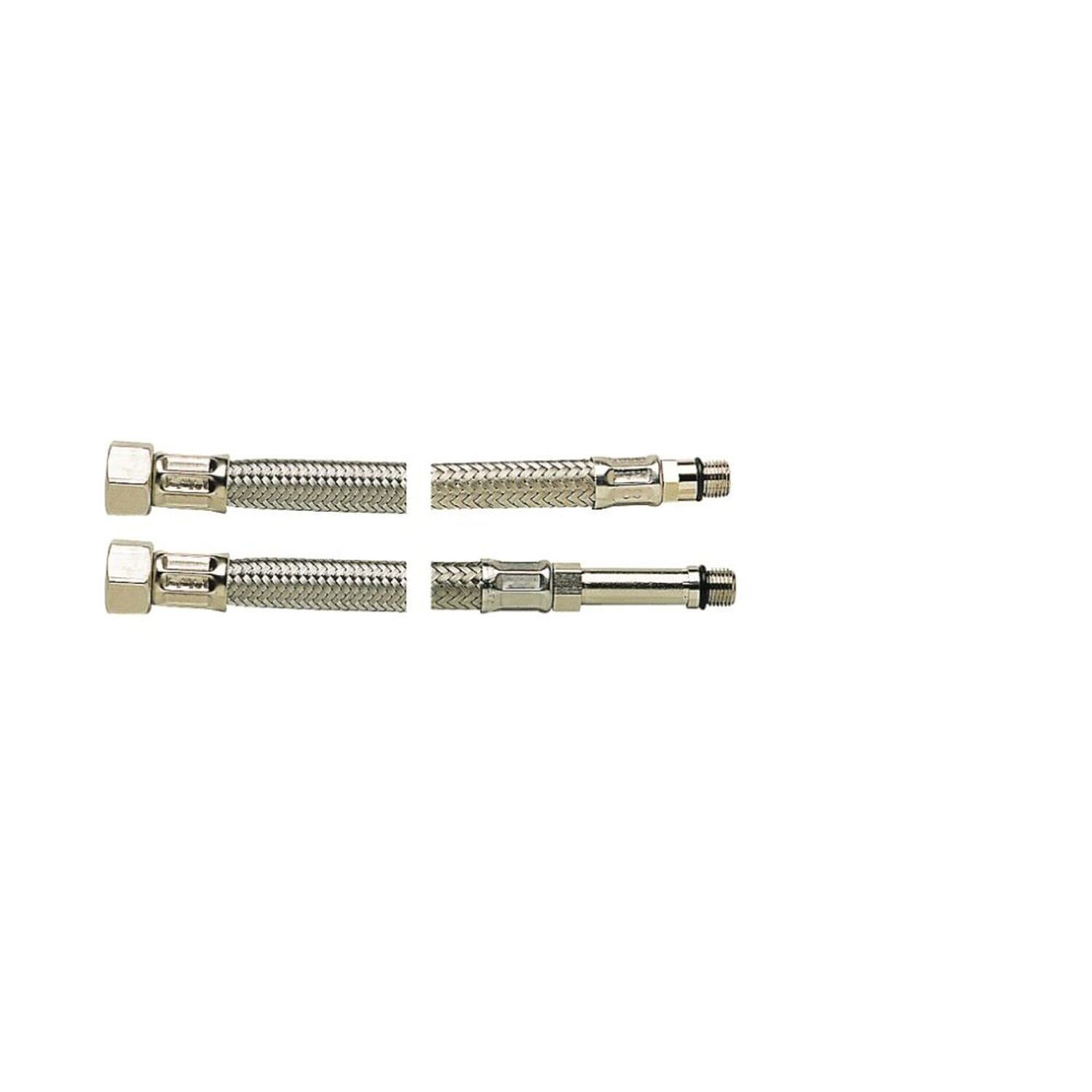 flexible inox de raccordement direct sur robinetterie sanitaire diamètre intérieur 9mm M12/100 F15/21 500mm - DIPRA