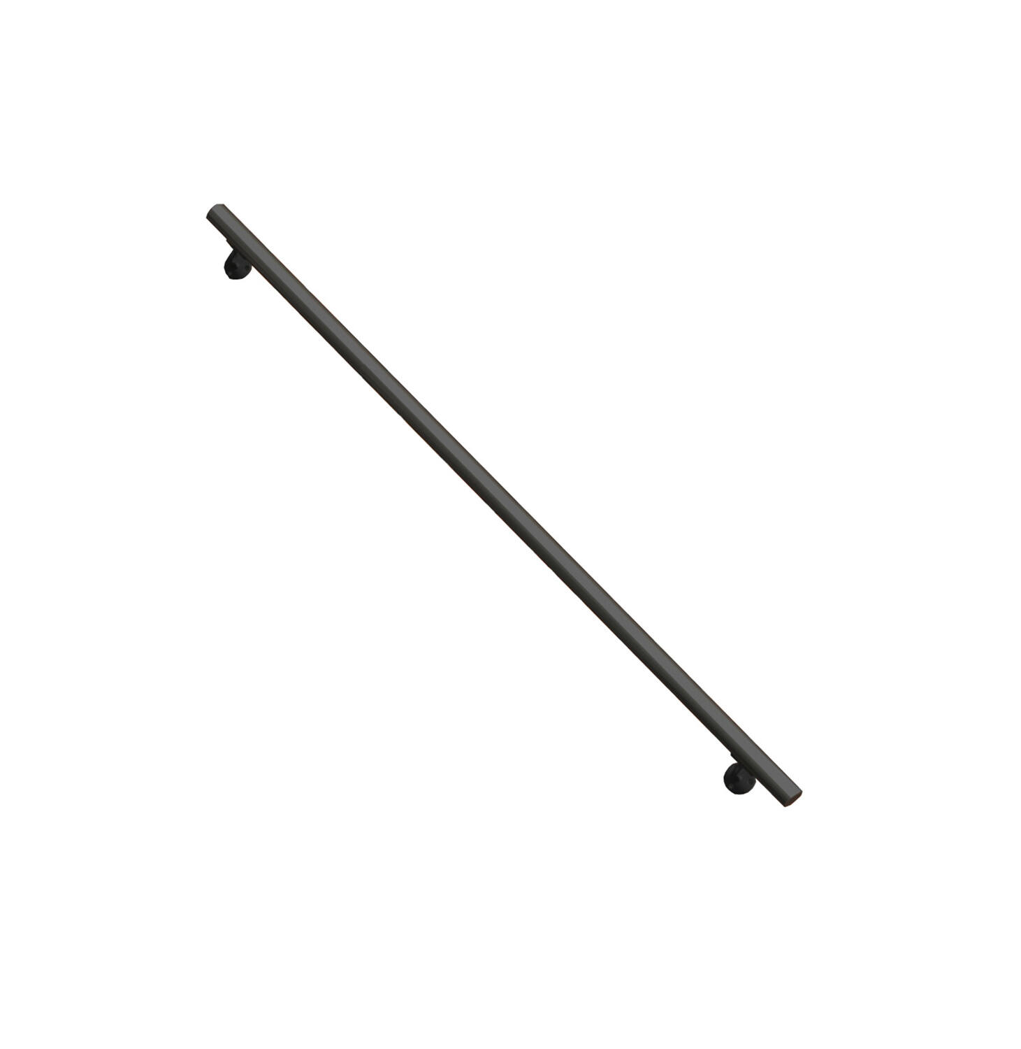 Kit main courante murale aluminium noir RAL9005 2m - SOGEM