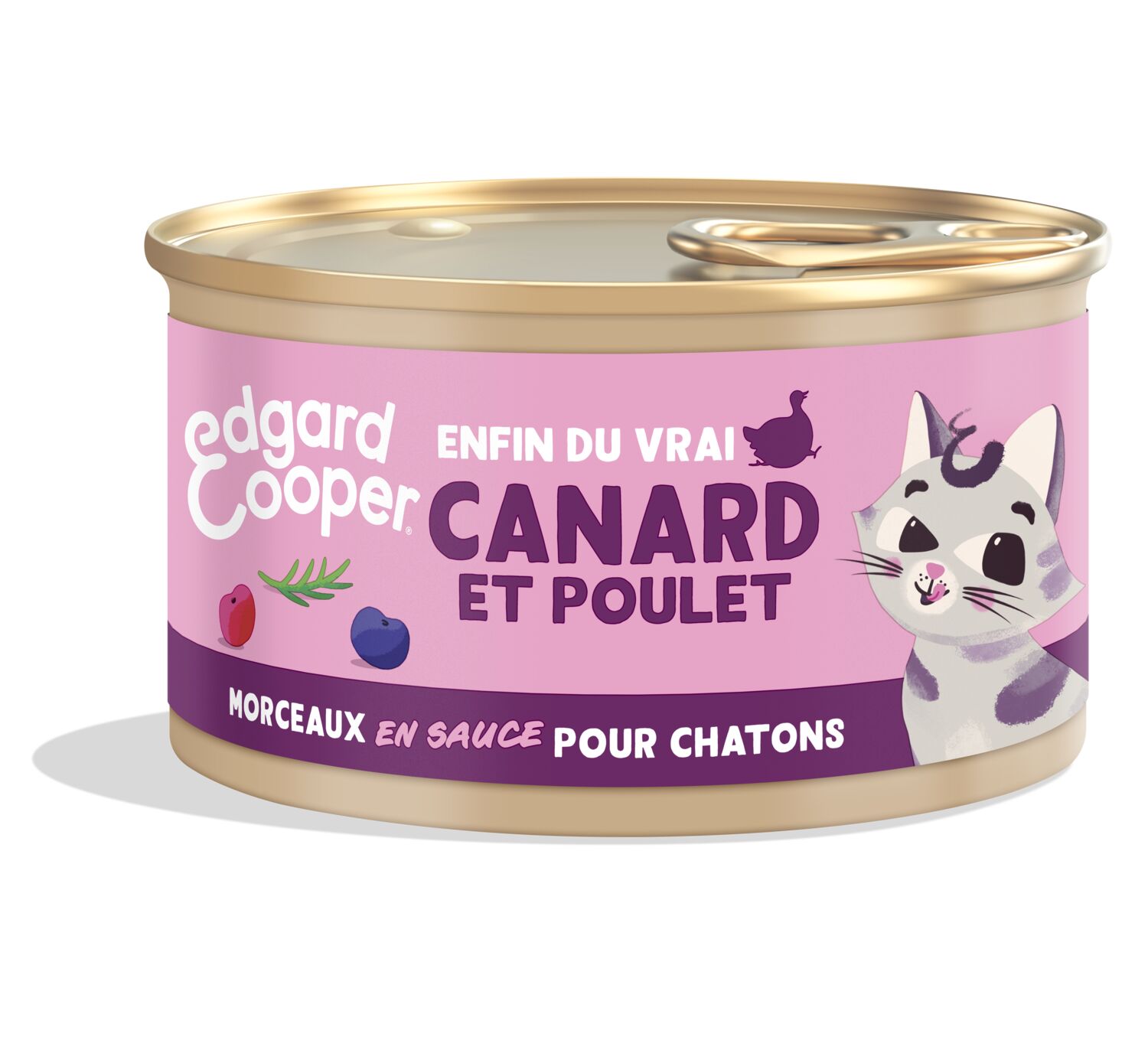 Morceaux de Canard et Poulet en sauce sans céréales pour Chatons - EDGARD & COOPER