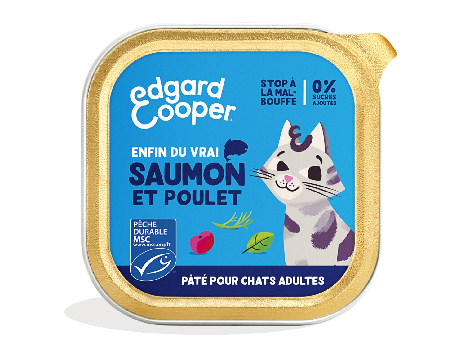 Pâté au Saumon et Poulet sans céréales pour Chats - EDGARD & COOPER
