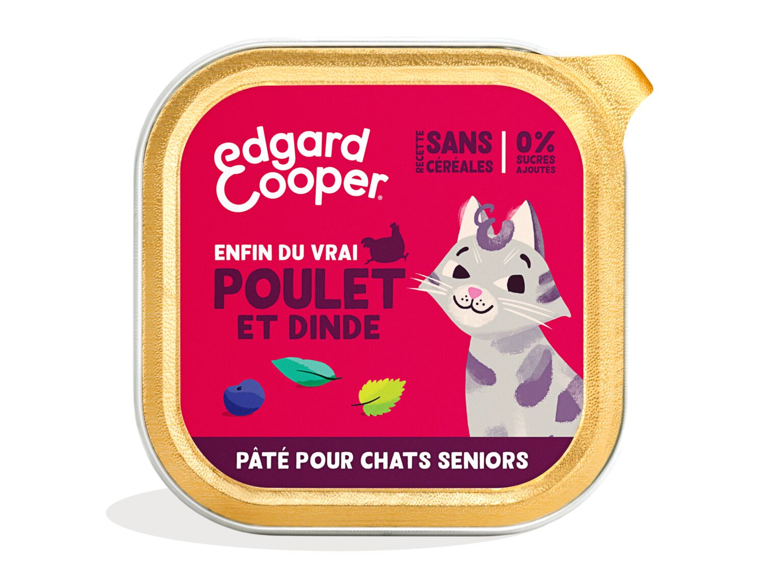Pâté au Poulet et Dinde sans céréales pour Chats Séniors - EDGARD & COOPER