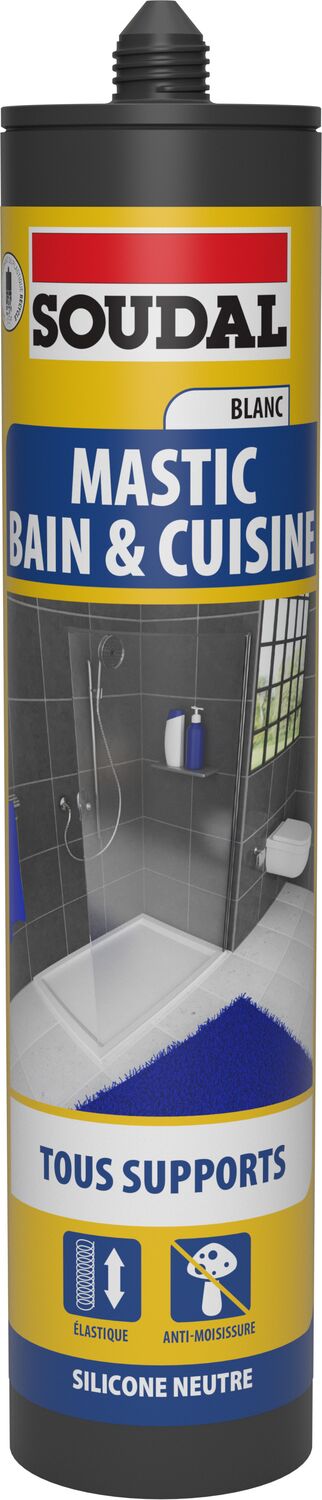 Mastic neutre bain cuisine blanc 290ml