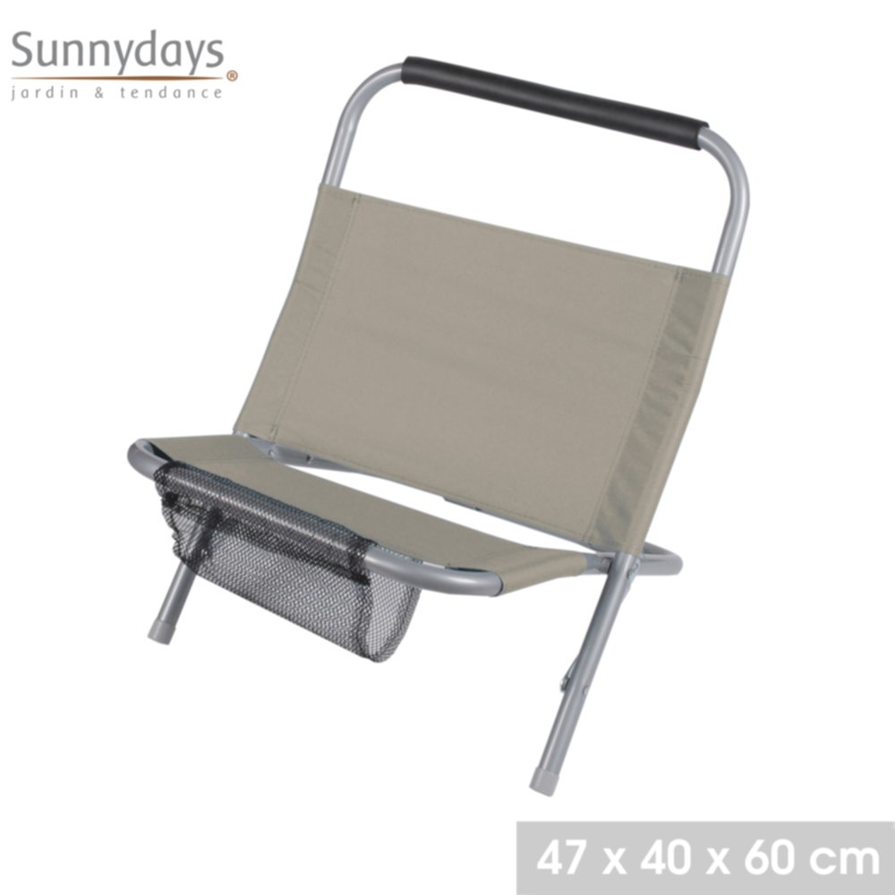 Cale dos de plage Delano 48 x 40 x h60 cm taupe 