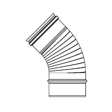 coude plissé 45° en inox 304 ø 180 - TSO