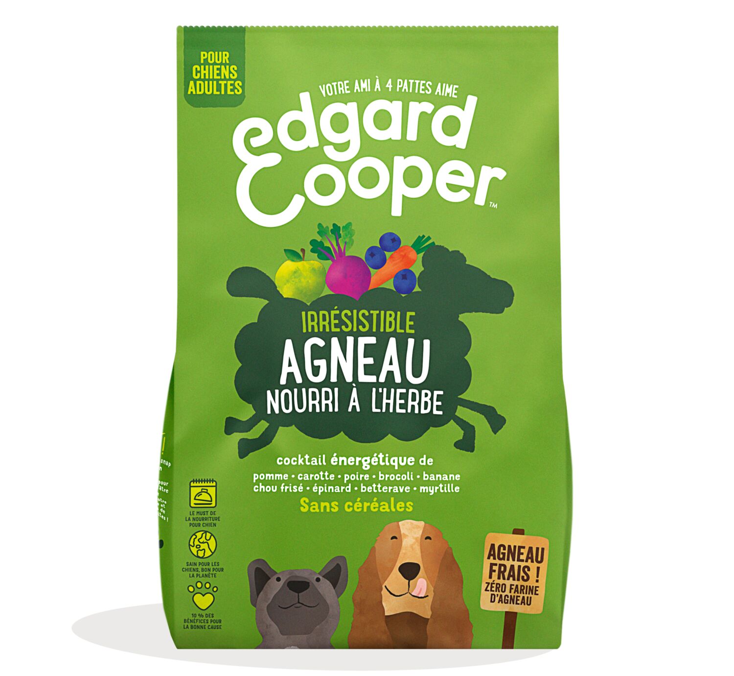 Croquettes pour chiens à l'agneau de pâturage sans céréales - EDGARD & COOPER