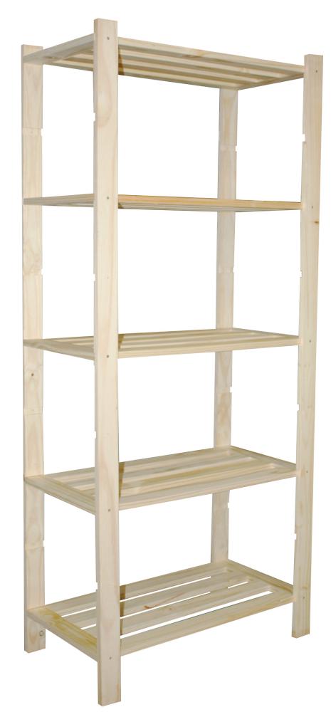 Etagère de rangement en pin 5 tablettes en lattes 170x75x40cm