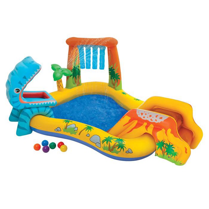Piscine pour enfants Dinosaure 2,49x1,91x1,09m aire de jeux Jurassic - INTEX