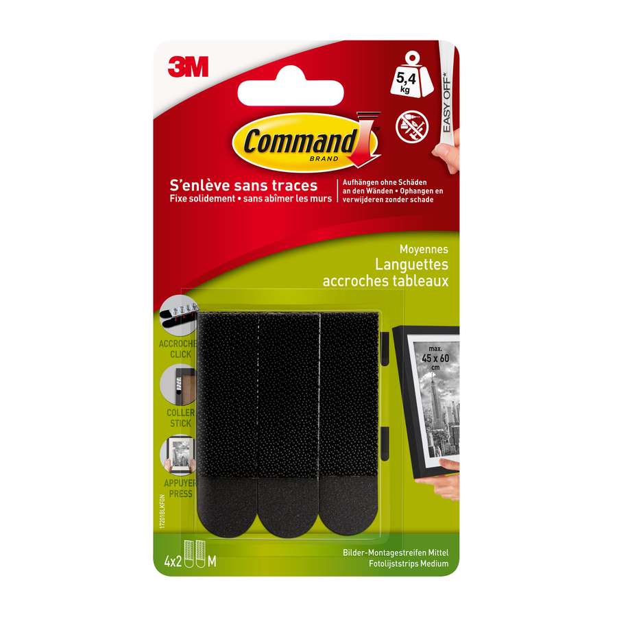 8 languettes tableau noir MM - 3M COMMAND