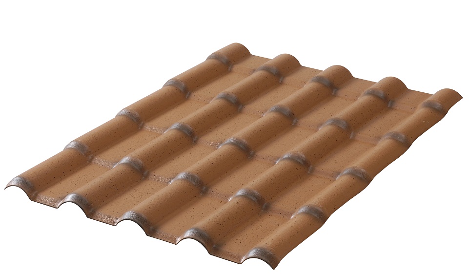 Plaque de Couverture PVC Imitation Tuile L.2,22xL.0,75m 